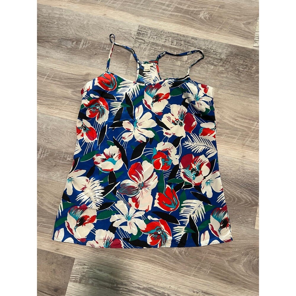Jcrew size 00 tank top blouse dressy floral top no flaws